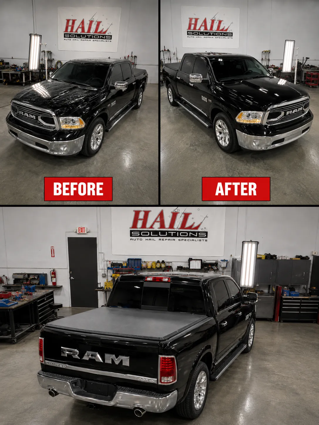 2015 Ram 1500 hail damage repair in Smithville, MO — detail photo 1