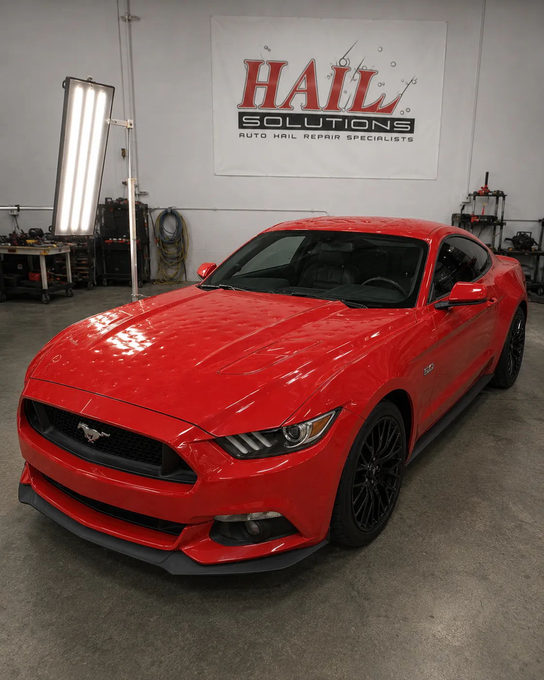 2017 Ford Mustang hail damage repair in Kansas City, MO — detail photo 1