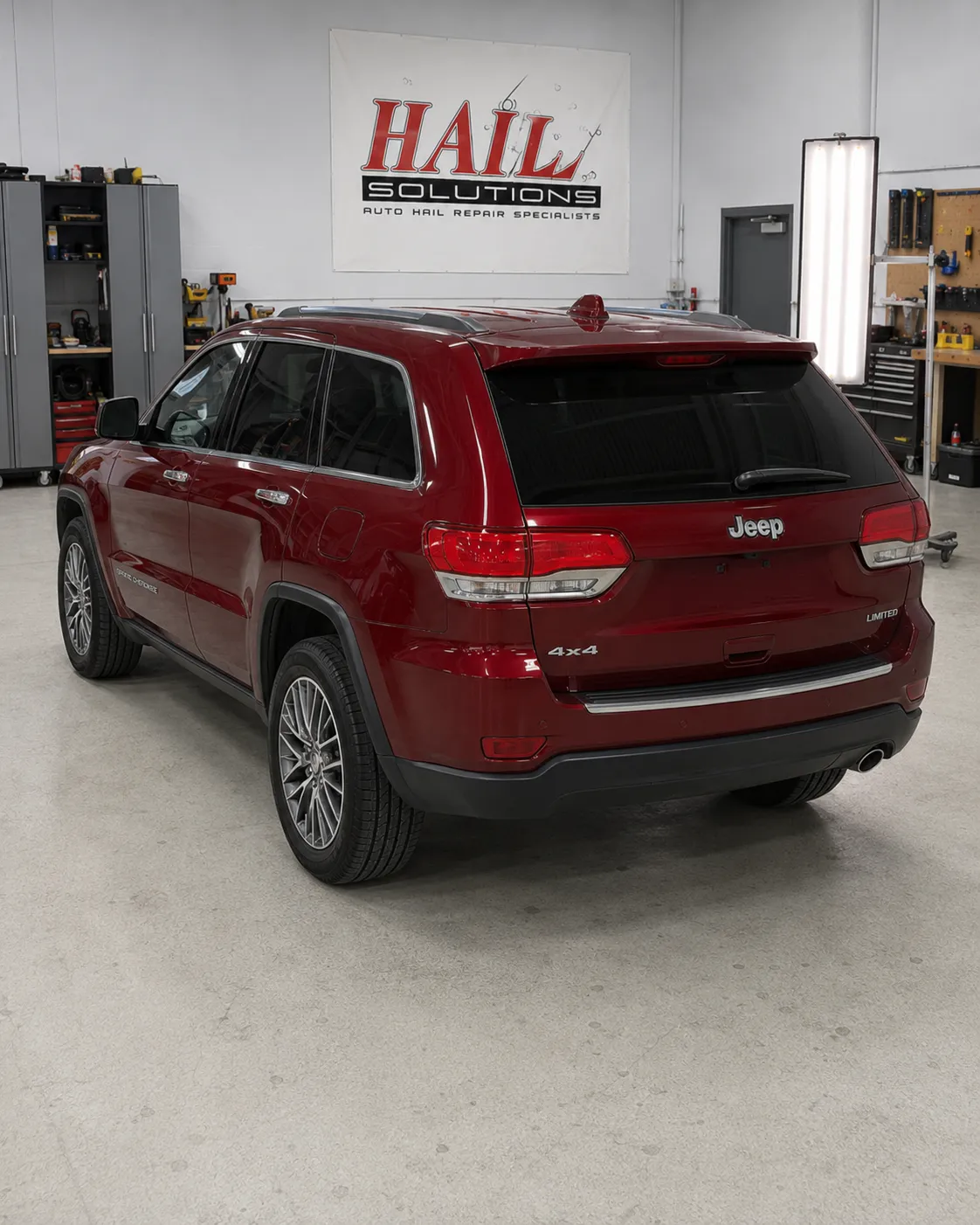 2017 Jeep Grand Cherokee hail damage repair in Prairie Village, KS — detail photo 1
