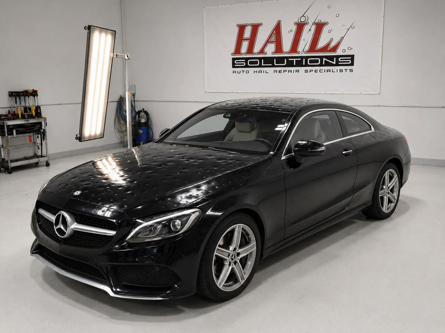 2017 Mercedes-Benz C-Class hail damage repair in Edgerton, KS — detail photo 1