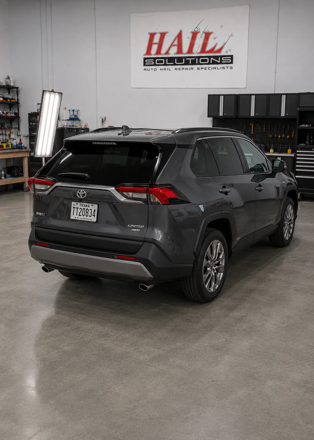 2019 Toyota RAV4 hail damage repair in Overland Park, KS — detail photo 1