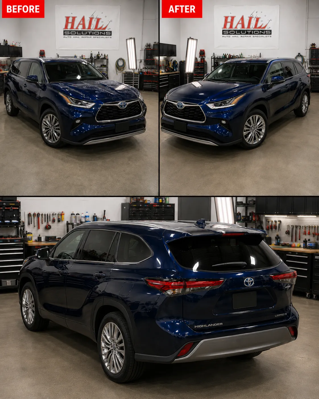 2023 Toyota Highlander hail damage repair in Overland Park, KS — detail photo 1