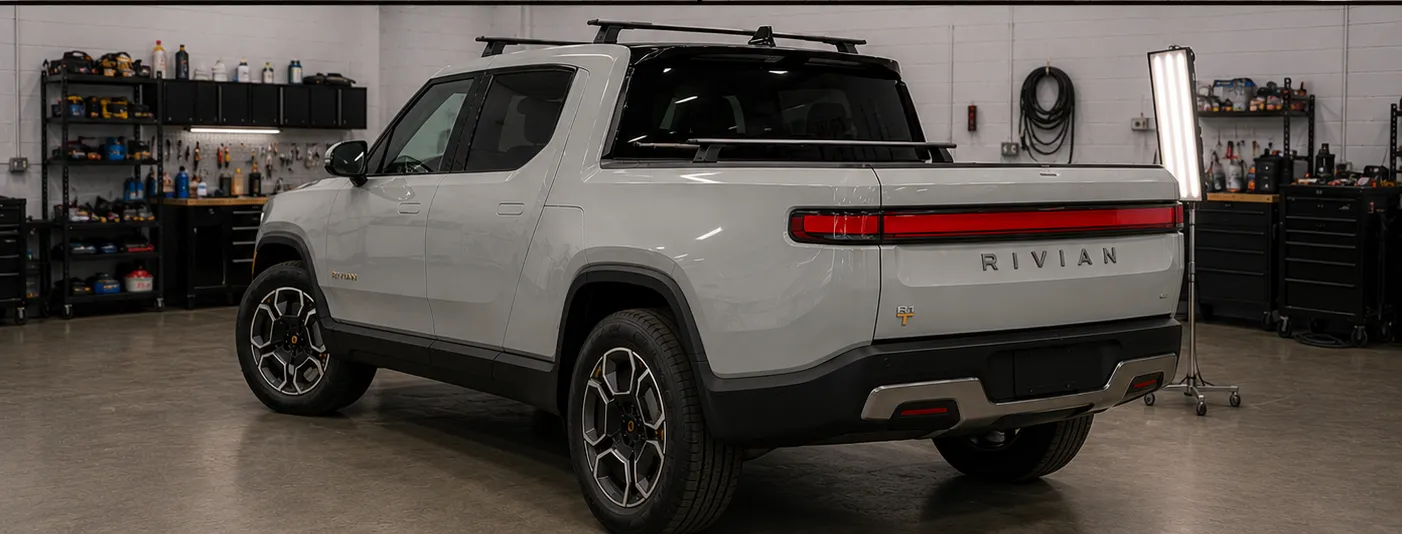2024 Rivian R1T hail damage repair in Overland Park, KS — detail photo 1