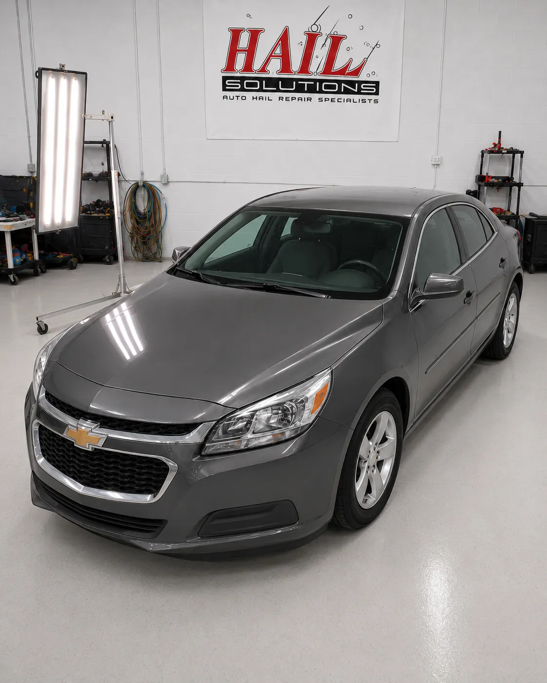 2015 Chevrolet Malibu hail damage repair in Topeka, KS — detail photo 2