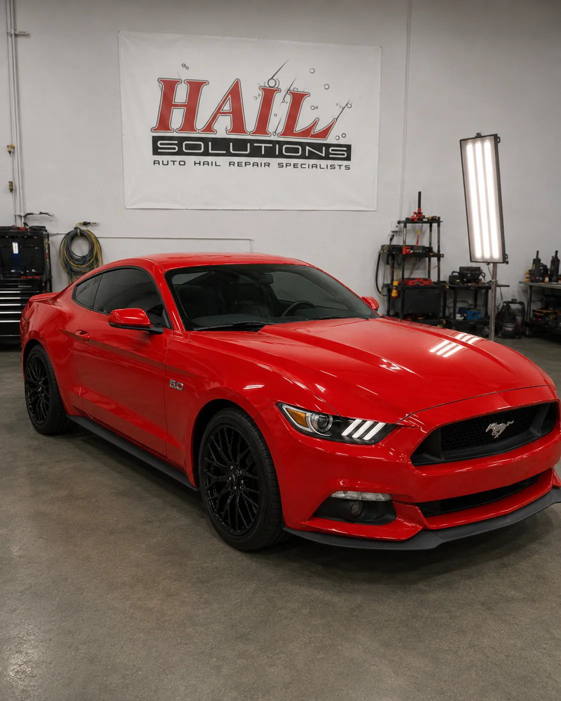 2017 Ford Mustang hail damage repair in Kansas City, MO — detail photo 2