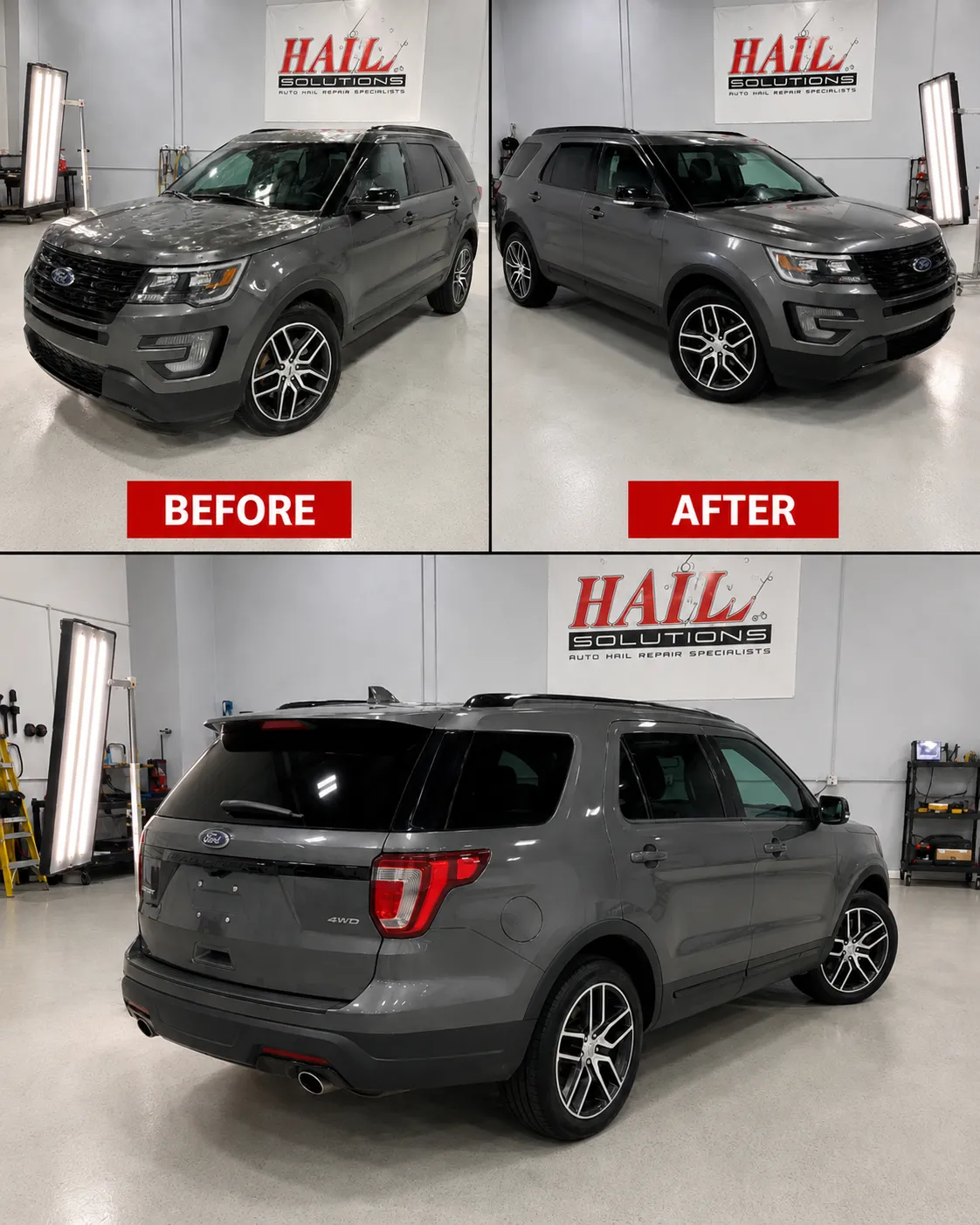 2018 Ford Explorer hail damage repair in Kansas City, MO — detail photo 2