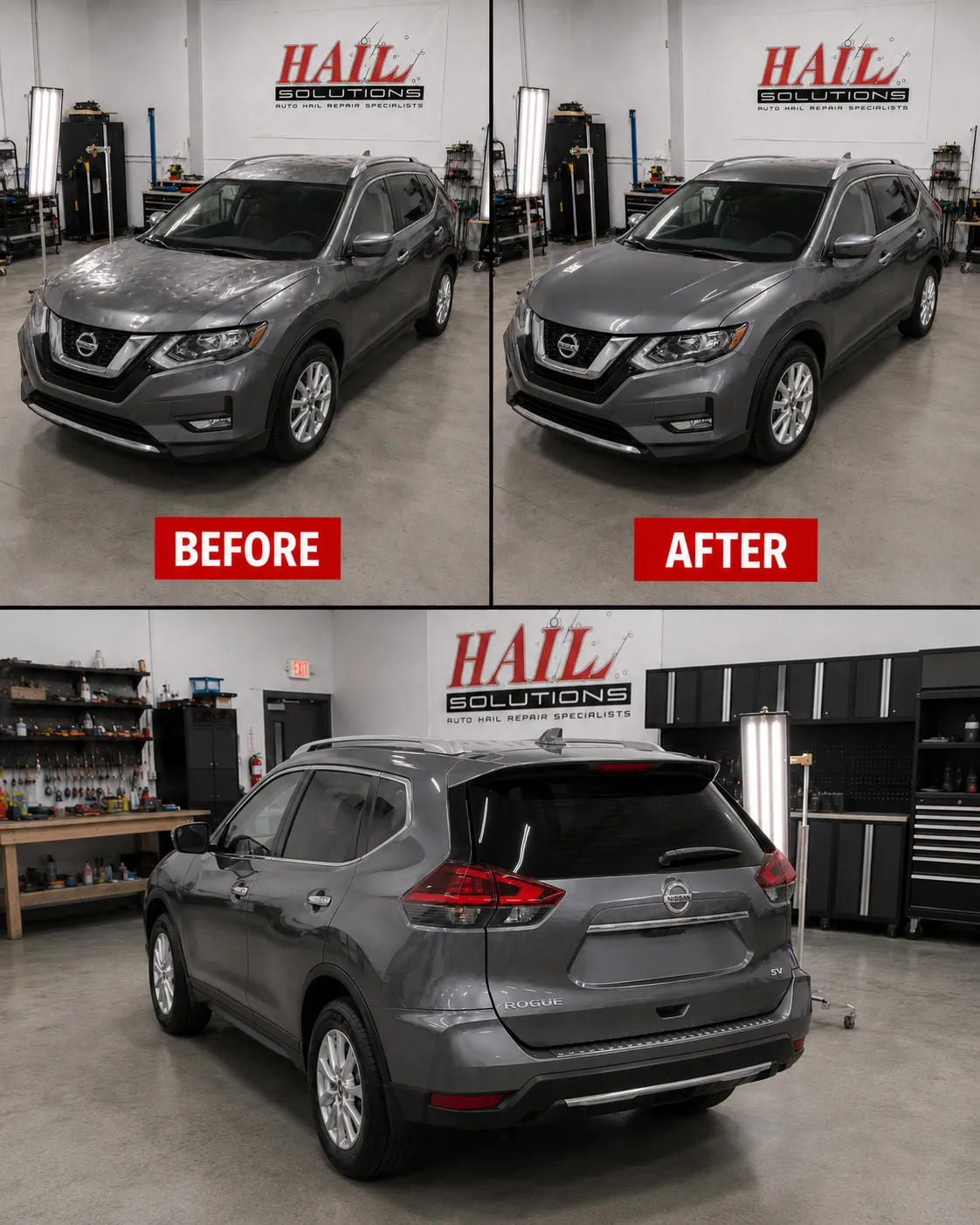 2019 Nissan Rogue hail damage repair in Blue Springs, MO — detail photo 2