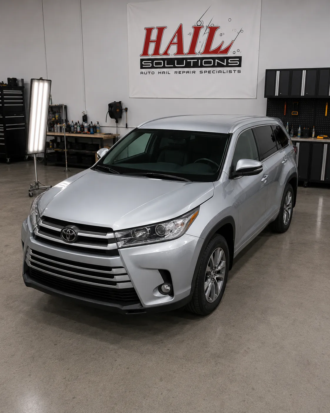 2019 Toyota Highlander hail damage repair in Lee's Summit, MO — detail photo 2
