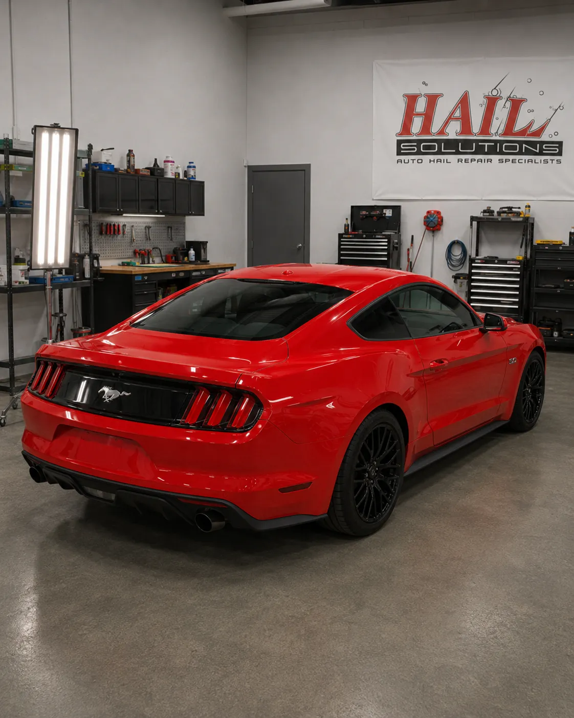2017 Ford Mustang hail damage repair in Kansas City, MO — detail photo 3
