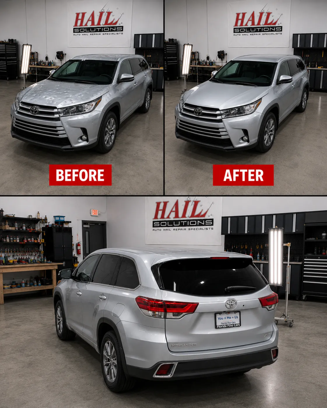 2019 Toyota Highlander hail damage repair in Lee's Summit, MO — detail photo 3