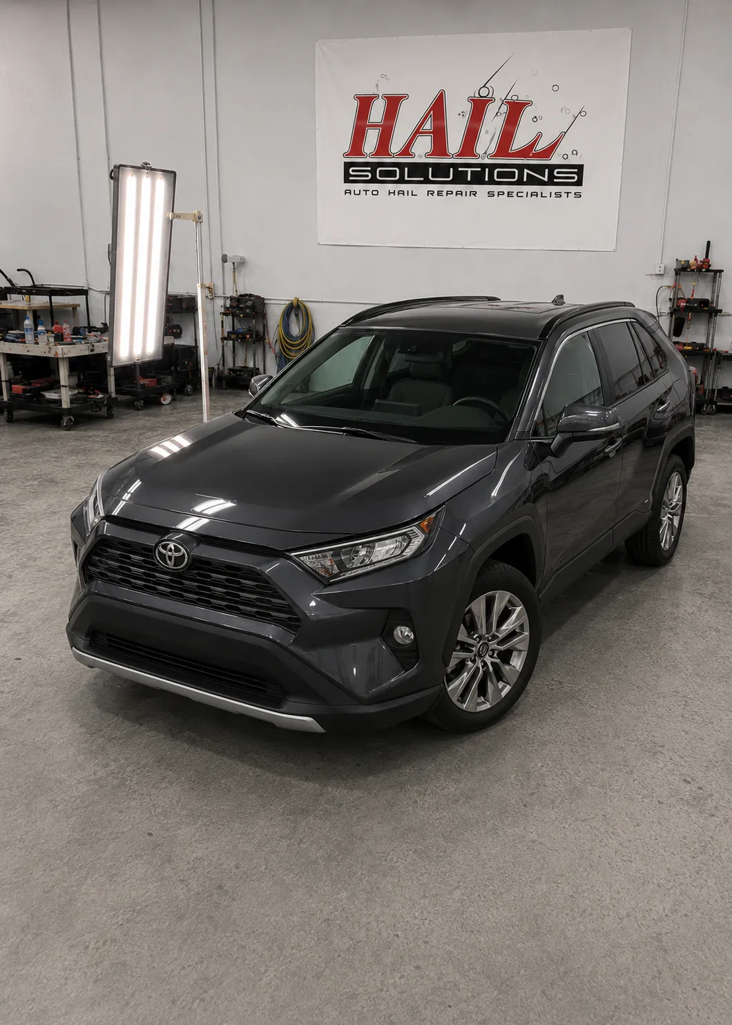 2019 Toyota RAV4 hail damage repair in Overland Park, KS — detail photo 3
