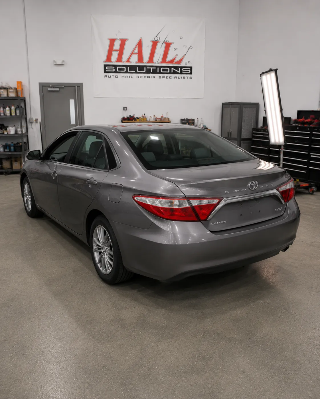 2016 Toyota Camry — Cosmic Gray Mica hail damage repair in Shawnee, KS