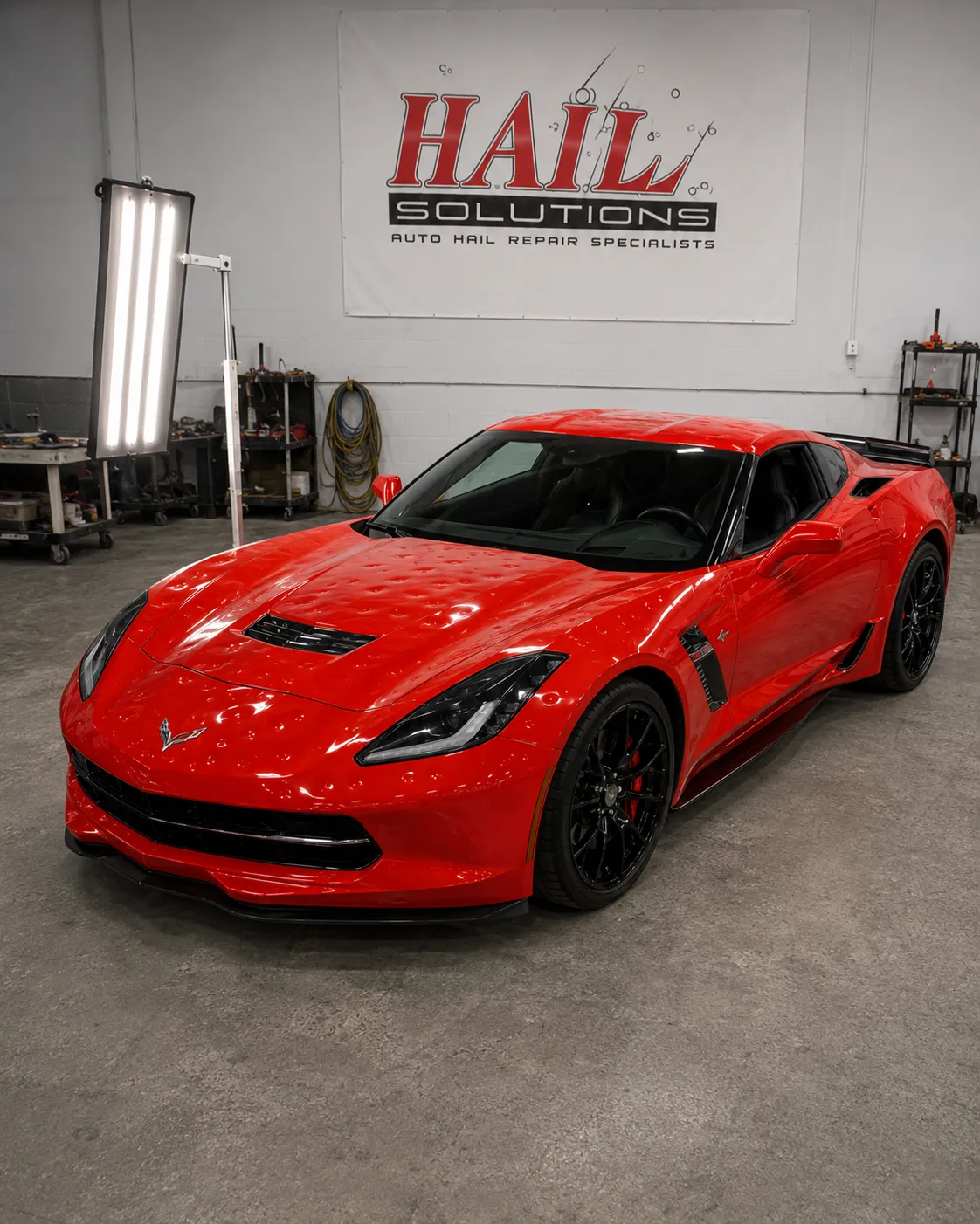 2017 Chevrolet Corvette — Torch Red hail damage repair in Kansas City, MO
