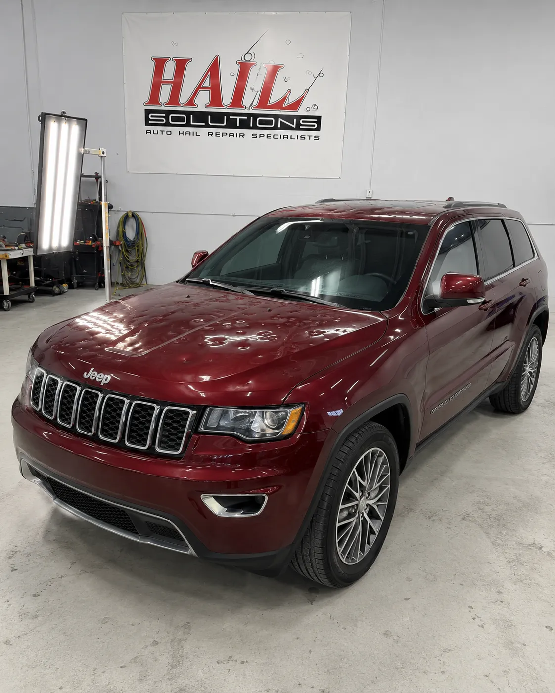 2017 Jeep Grand Cherokee — Velvet Red Pearl hail damage repair in Prairie Village, KS