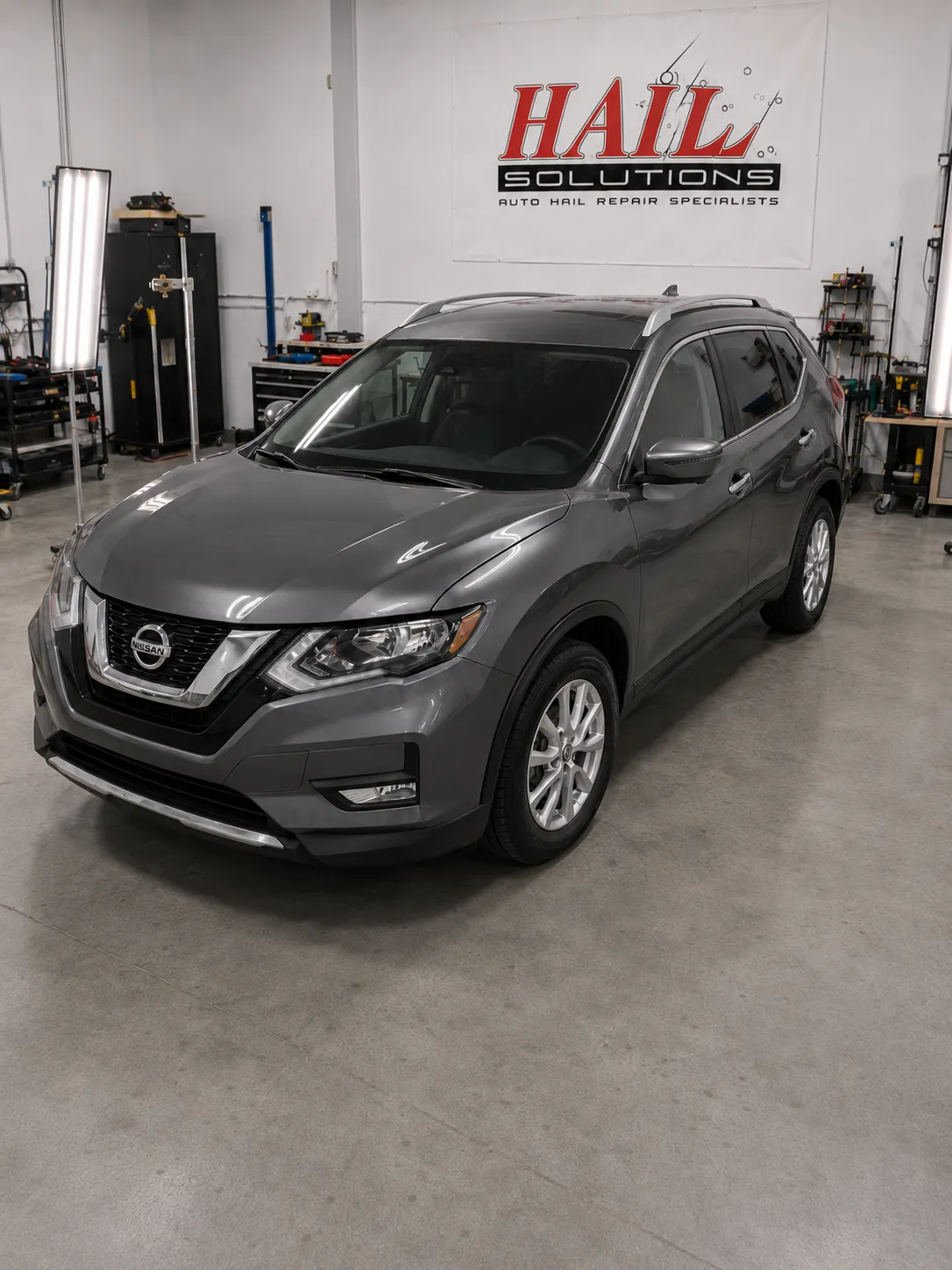 2019 Nissan Rogue — Gun Metallic hail damage repair in Blue Springs, MO