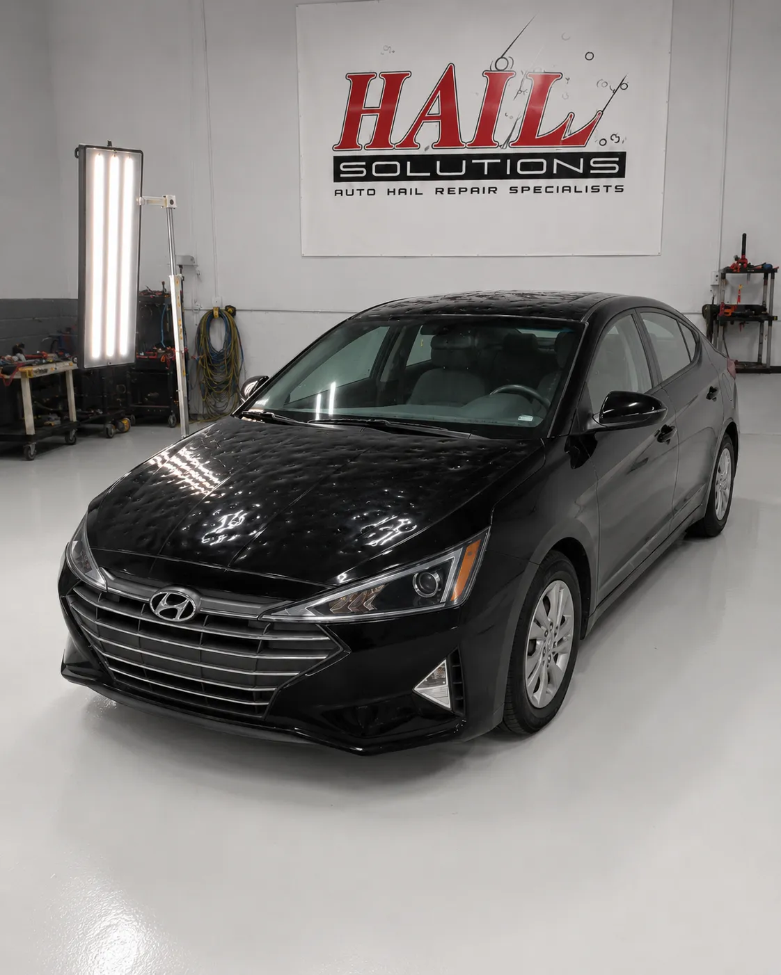 2020 Hyundai Elantra — Phantom Black hail damage repair in Grain Valley, MO