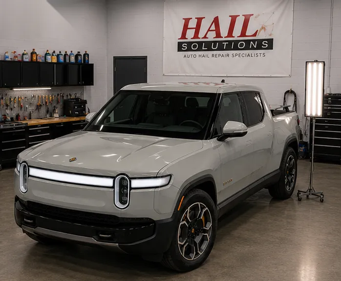 2024 Rivian R1T — Limestone hail damage repair in Overland Park, KS