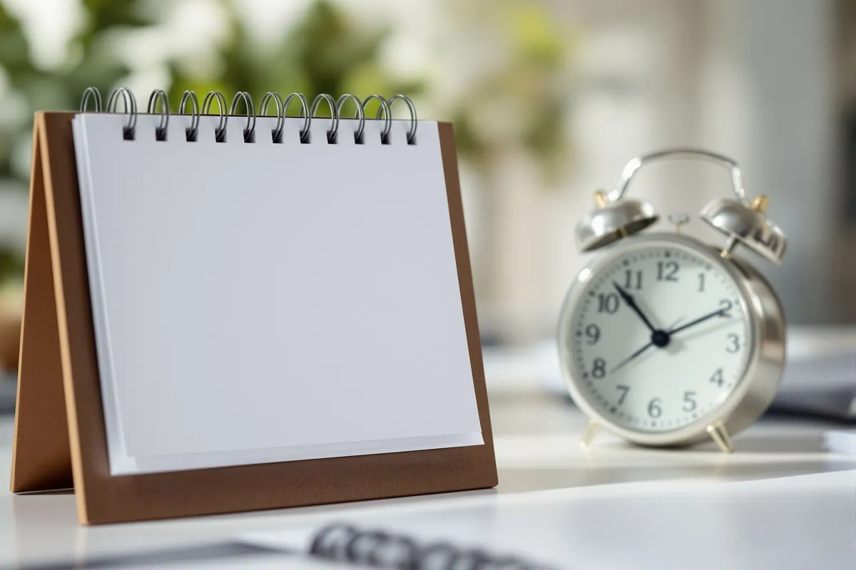 A calendar and clock representing the renewal date when a comprehensive rate review could land